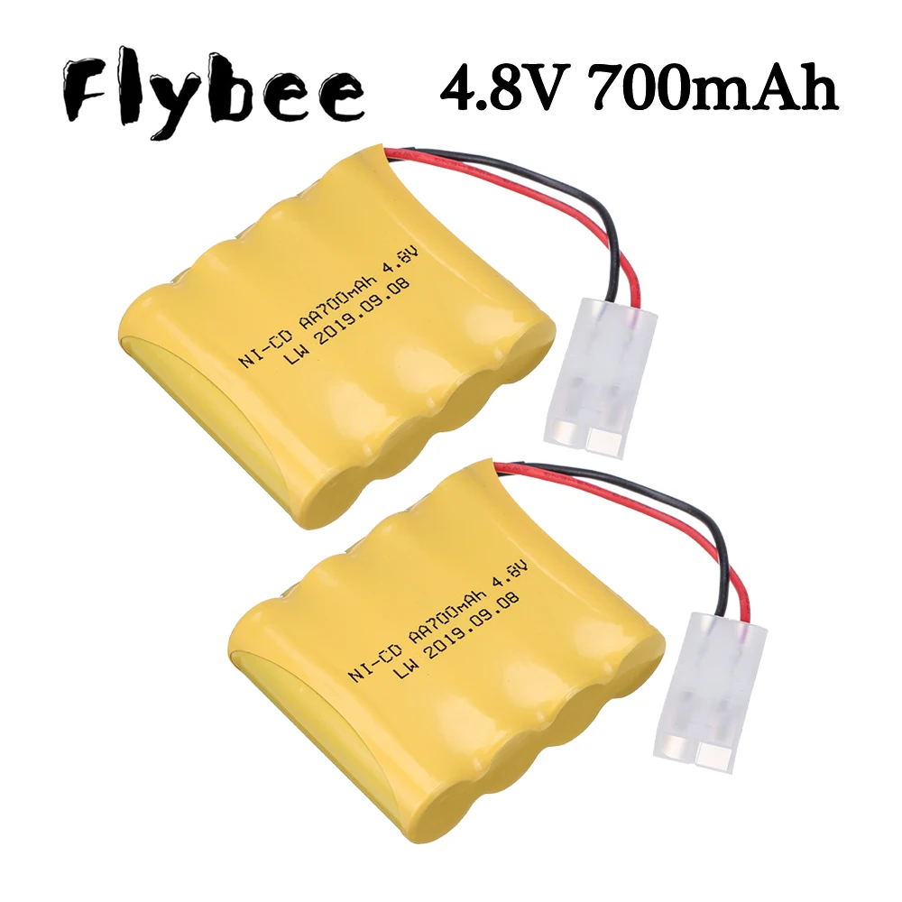 2Pcs 4.8 V 700MAh NICD แบตเตอรี่รีโมทคอนโทรลไฟฟ้าของเล่นรถบรรทุกถังรถไฟเรือเรือ4 * AA 4.8 V แบตเตอรี่ Tamiya Plug