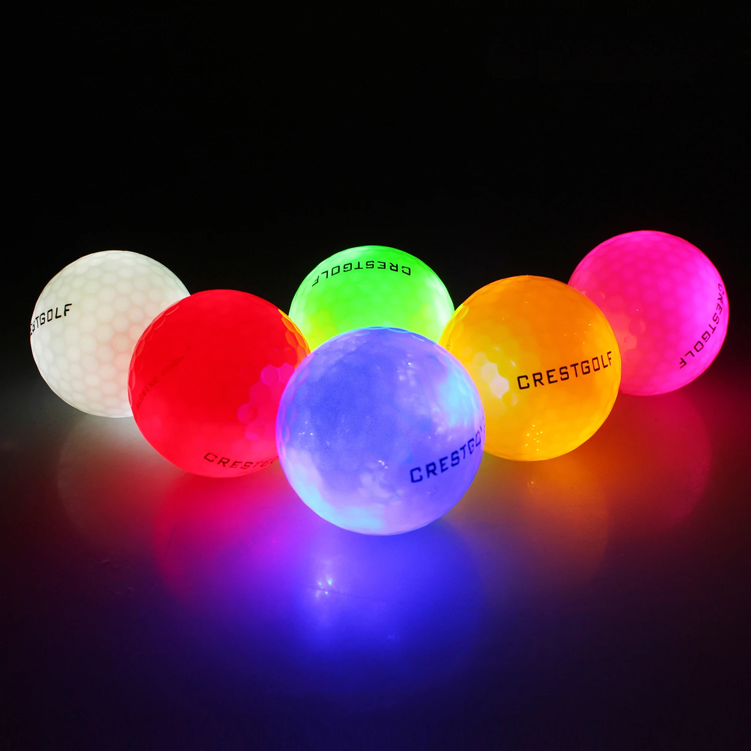 CRESTGOLF-pelotas de Golf Led con 4 luces para entrenamiento nocturno, Material de alta dureza para práctica de Golf, 4 unidades por paquete