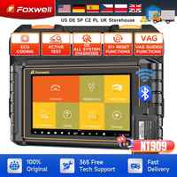 FOXWELL NT909 Car Diagnostic Tools CANFD/DOIP OBD2 Scanner All System Active Test 31+ Reset ECU K-ey Coding Automotive Scanner