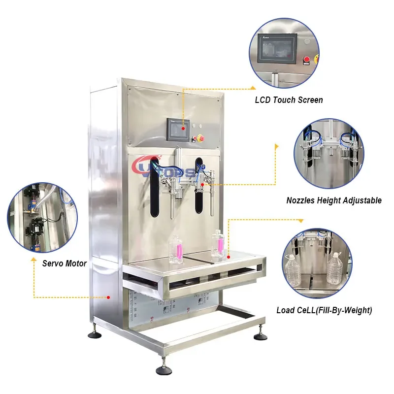 Automatic Corrosive Liquid Filling Machine For Oil Honey Barrel Bottle Viscous Liquid Packaging