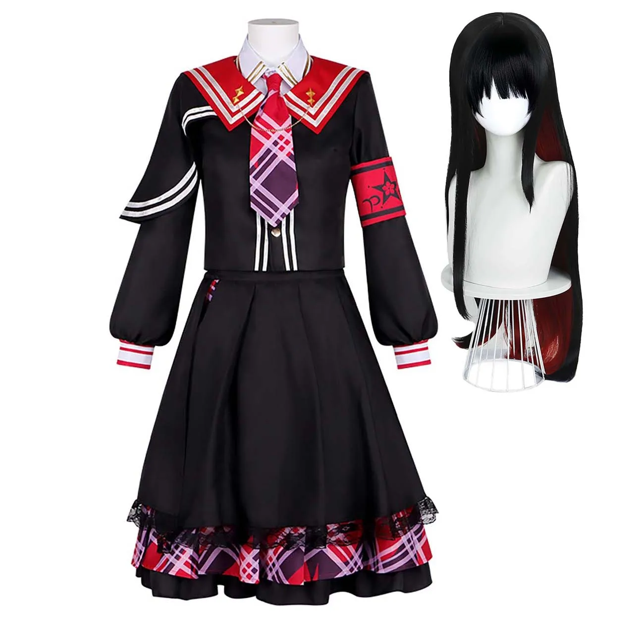 Disfraz o peluca de Cosplay de Nikaido Hiro de prueba de bruja chica mágica de juego de Halloween para mujer