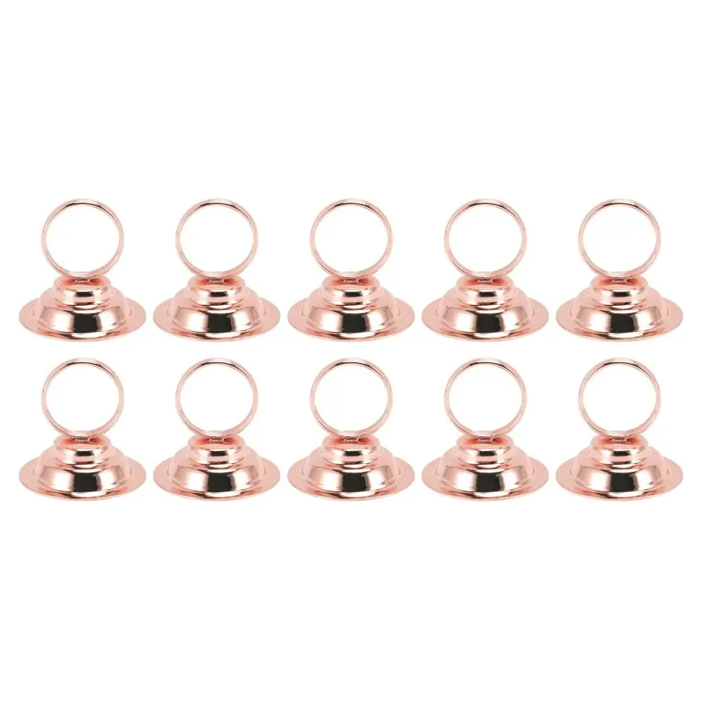 10 Pcs Hemispherical / Tower‑shaped Table Number Holders Electroplating Stainless Steel Wire Picture Holders 5.5*5cm