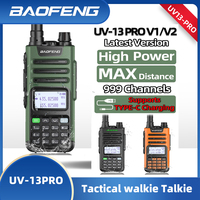 BaoFeng UV-13 PRO V1 V2 High Power Dual Band Walkie Talkie Type C Charger 16 KM Long Range UV13 Transceiver Ham Two Way Radio