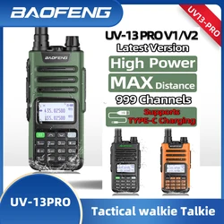 BaoFeng UV-13 PRO V1 V2 High Power Dual Band  Walkie Talkie Type C Charger 16 KM Long Range UV13 Transceiver Ham Two Way Radio