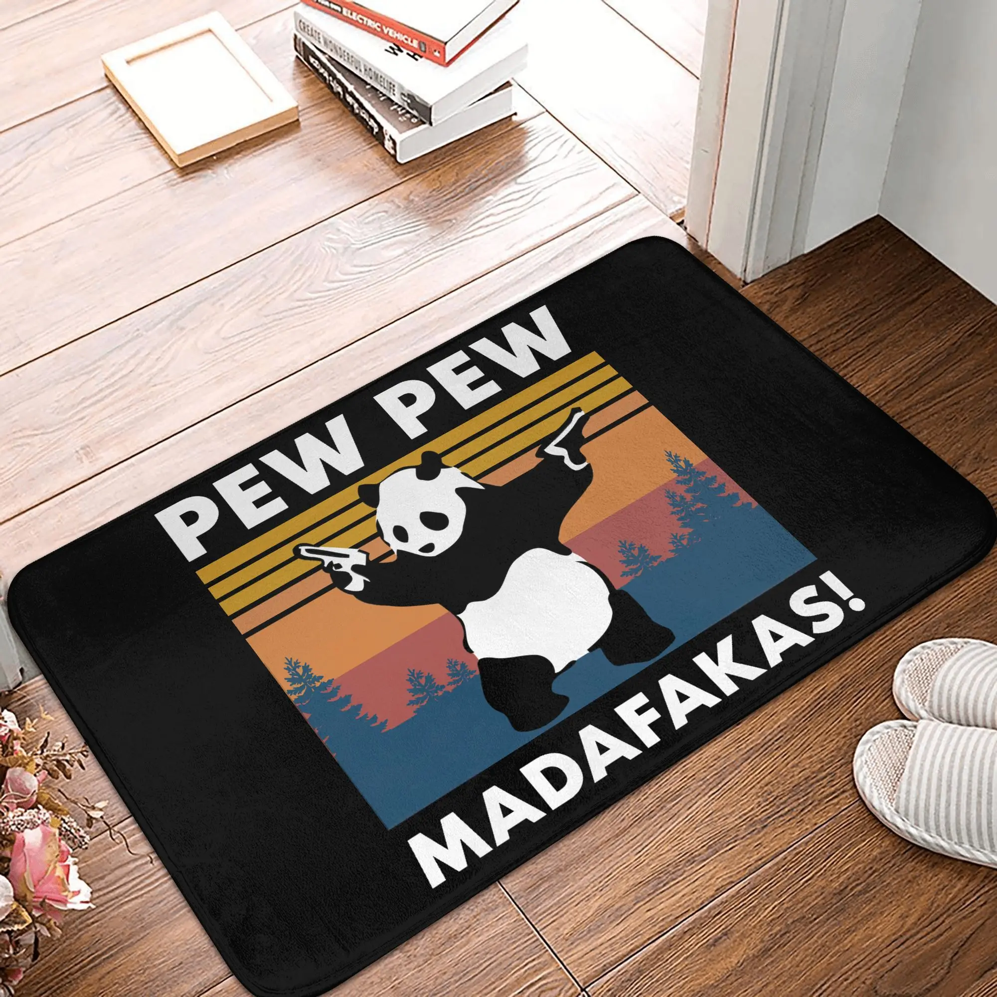 Pew Pew Madafakas  Panda Front Door Mat Anti-Slip Outdoor Waterproof  Doormat Kitchen Balcony Entrance Rug Carpet