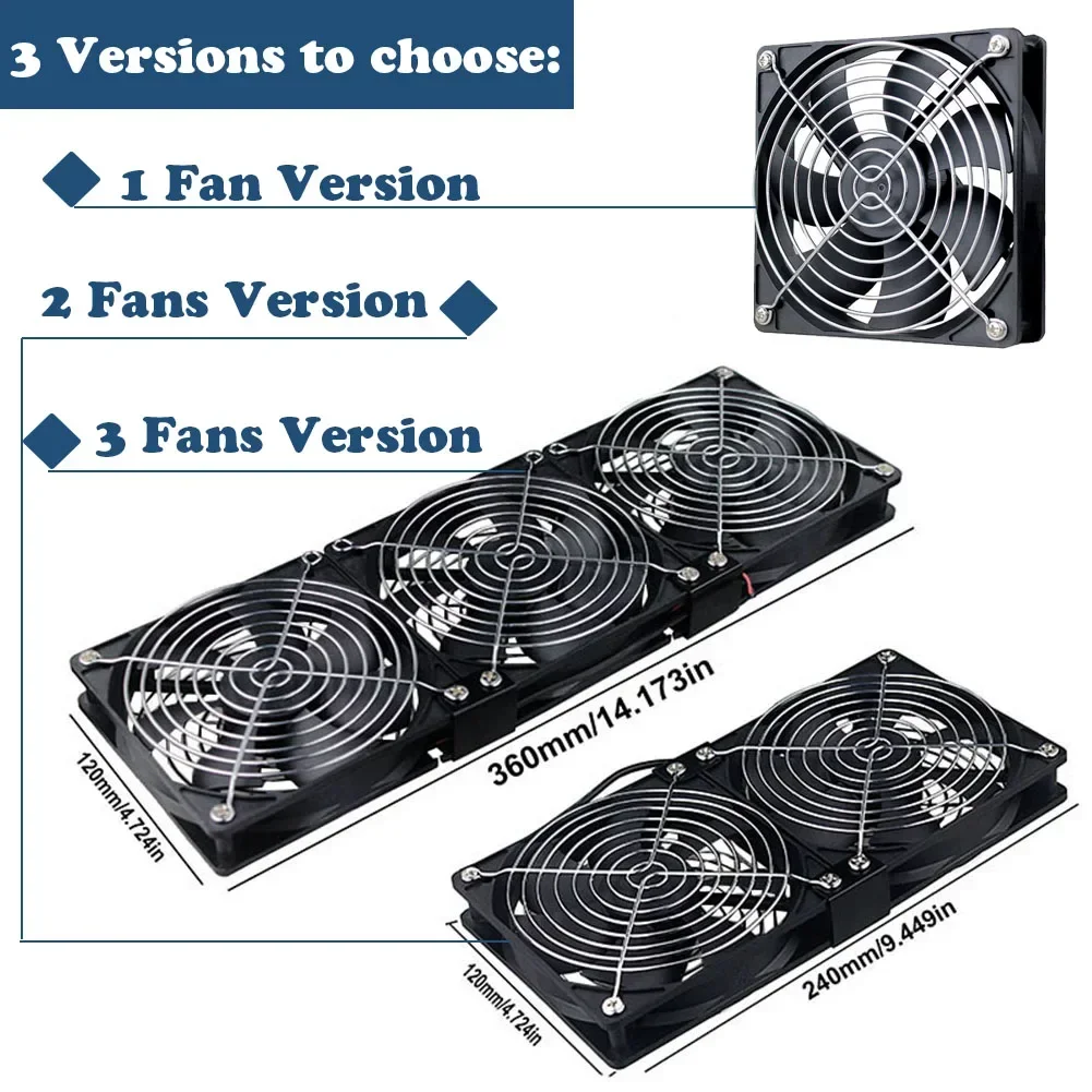 120mm 3000RPM Fan Cooling with Controller 12cm 12V 220V Btc Machine Chassis Workstation Cabinet Radiator Server Fan