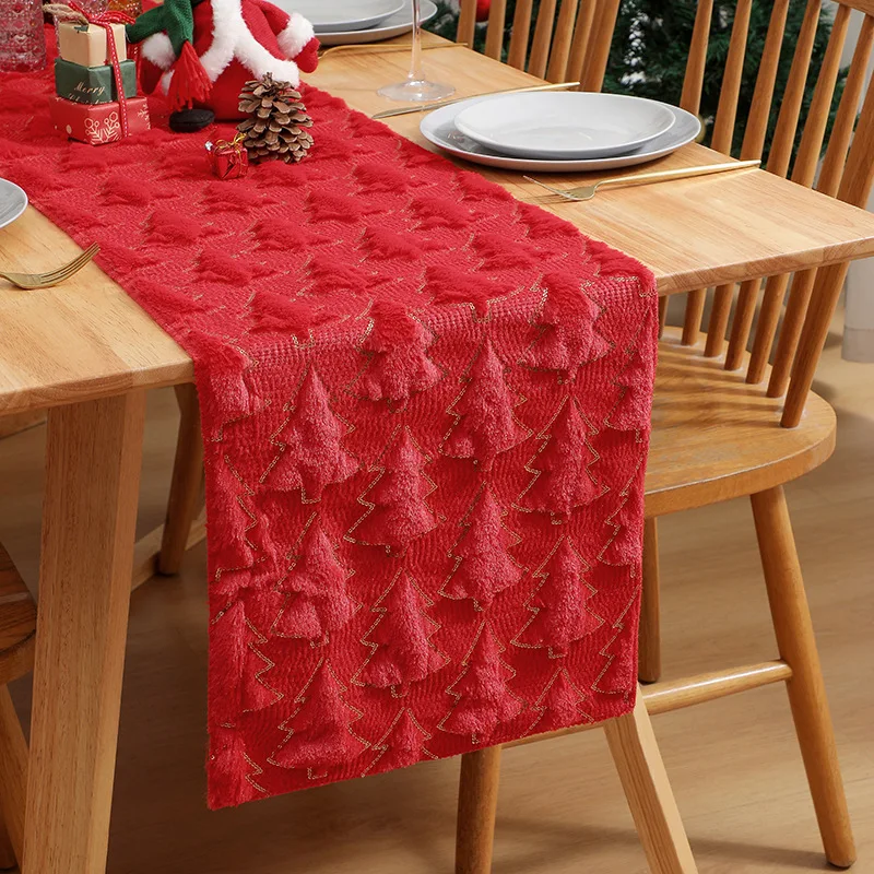 Christmas embroidered sequin three-dimensional table flag tablecloth Christmas party decoration store display tablecloth