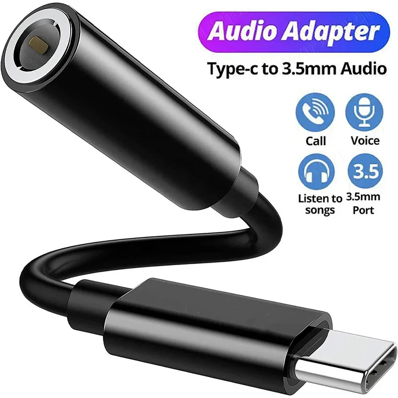 1-5PCS USB Type C To 3.5 Jack Earphone Adapter USB-C 3 5mm Audio Cable Converter For Samsung Galaxy Huawei Xiaomi PC Laptop Mac