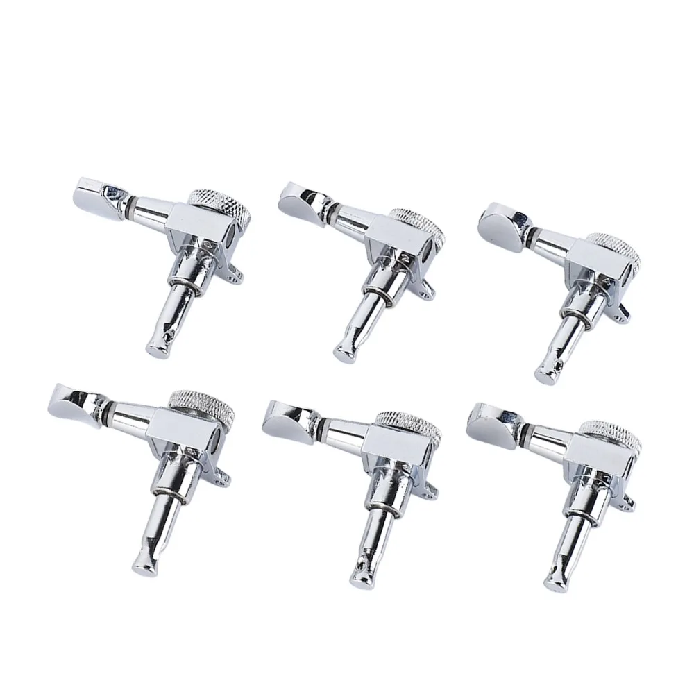Premium Metal Electric Guitar Tuning Pegs 6R Configuration Silver Guitar Tuning Key Set Guitar Locking Tuners Electric Guitar