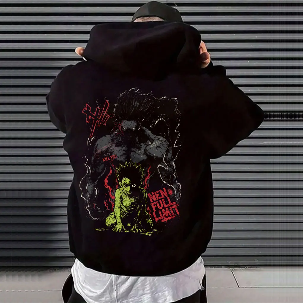 

Anime Hunter X Hunter Merch Hoodie Gon Freecss Graphic Hooded Sweatshirt Men Women 90s Manga Casual Oversized Pullover Hoodies