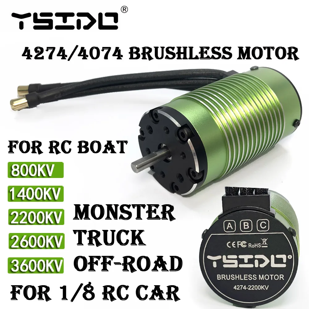 YSIDO-Motor sin escobillas para coche todoterreno teledirigido, Motor sin escobillas de 1400KV 2200KV 2600KV 3600KV para barco RC ARRMA TRAXXAS EDF