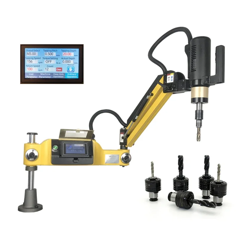 Imagem -03 - Máquina de Rosqueamento e Perfuração Elétrica M3-m20 M6-m36 com Mandril Iso Jis Din Opcional Tela de Toque Vertical Universaltapper