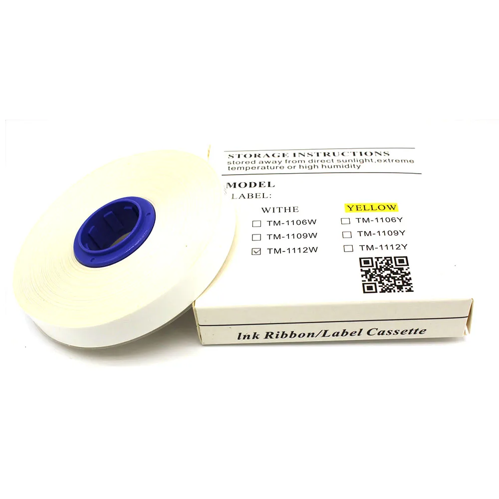 10pcs Cassette Tape label TM-1106 TM-1109 TM-1112 6mm 9mm 12mm white yellow Stickers For cable ID Printer mk2500,m-1pro 11,m-11