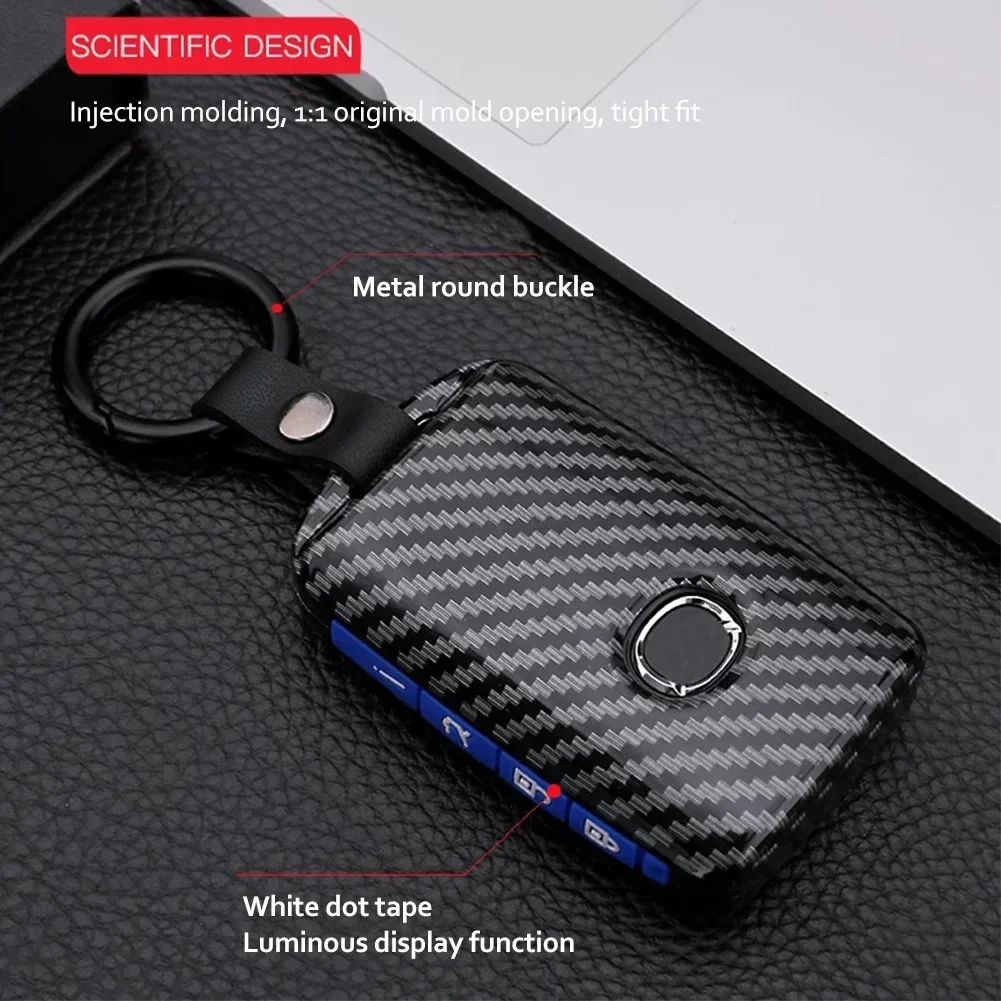 Carbon Fiber Car Remote Key Case Cover Shell For Mazda 3 Alexa CX-30 CX30 CX5 CX-5 CX8 CX9 CX4 20192020 Protector Holder Keyless