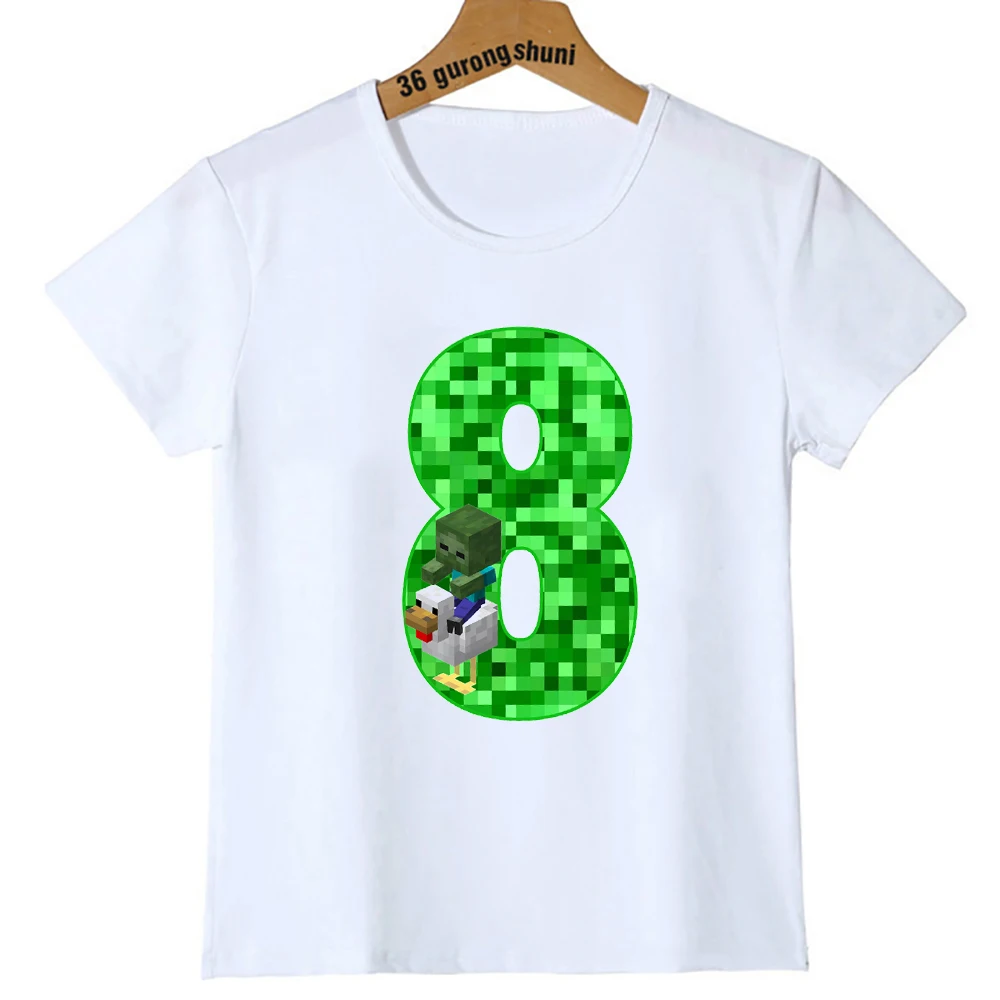 kid clothing boys t shirts summer tops for girls t-shirts chicken jockey tshirt game 5 6 7 8 9 10 old birthday children clothes