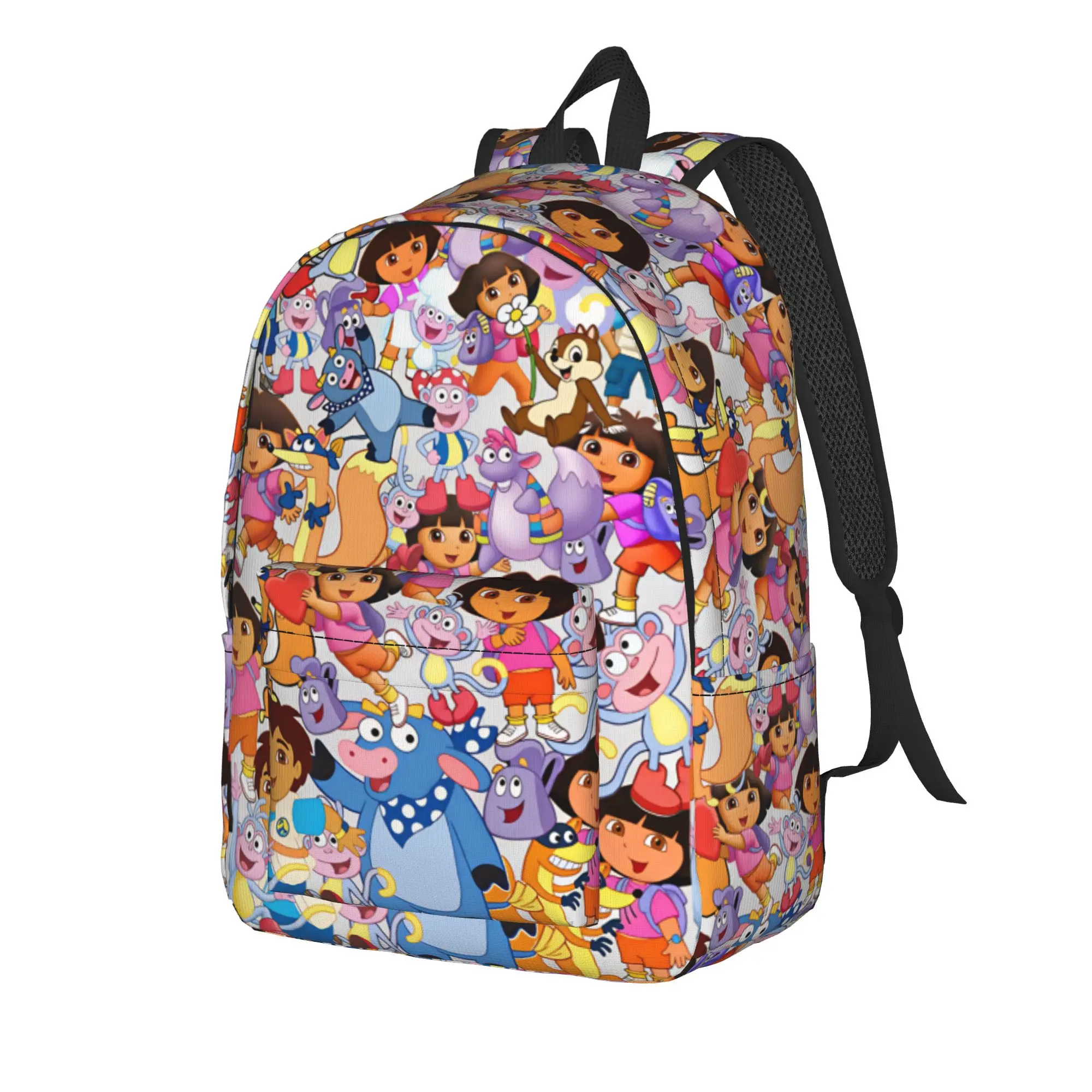 Doras The Explorer Backpack Boy Girl  Soft Backpacks Polyester Casual High School Bags Hiking Colorful Rucksack
