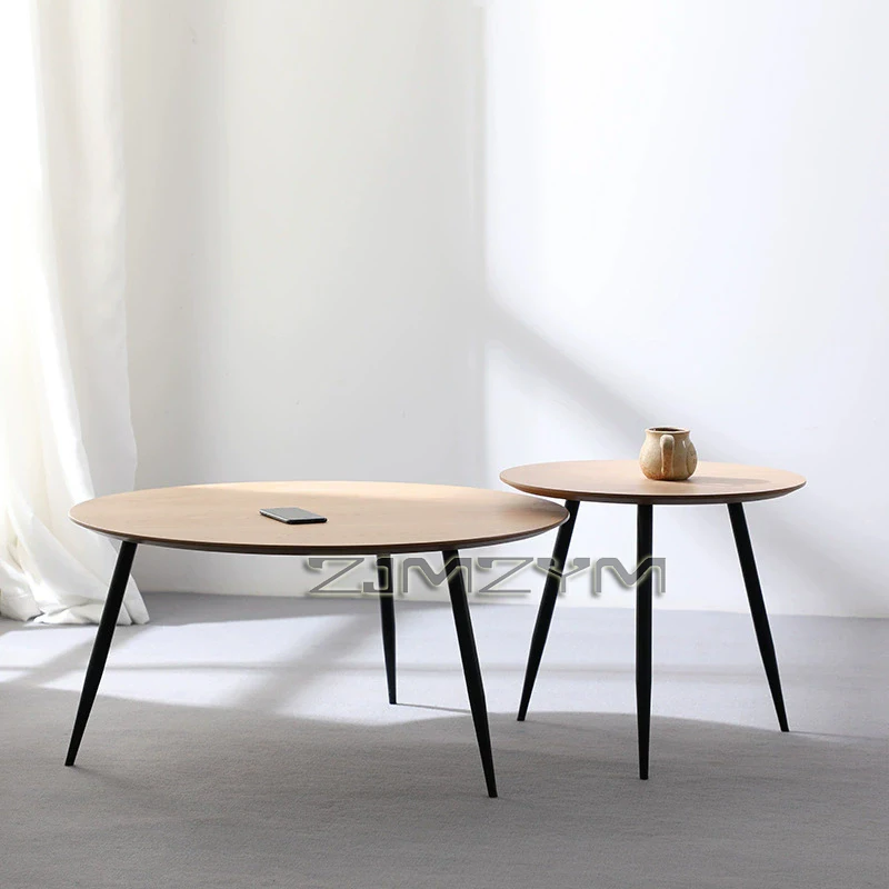 

Household Living Room Small Coffee Table Japanese Mini Side Table Modern Minimalist Balcony Wood Small Round Table