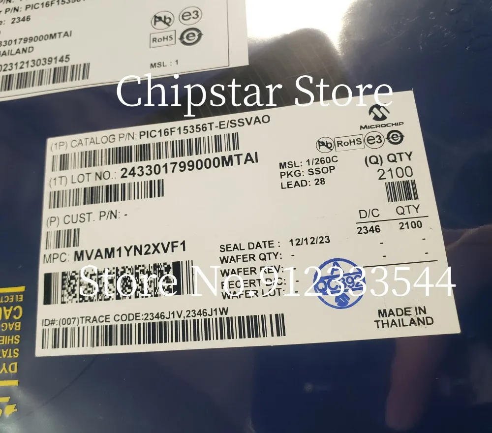 5-100pcs  PIC16F15356-E/SS  PIC16F15356-E/SS  PIC16F15356  SSOP20  8Bit Microcontrollers MCU 100%New And Original