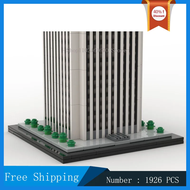 MOC City Street View Aon Center, escala 1:800, modelo de construcción Amoco, bloques de construcción, rascacielos, colección moderna, regalos de juguete