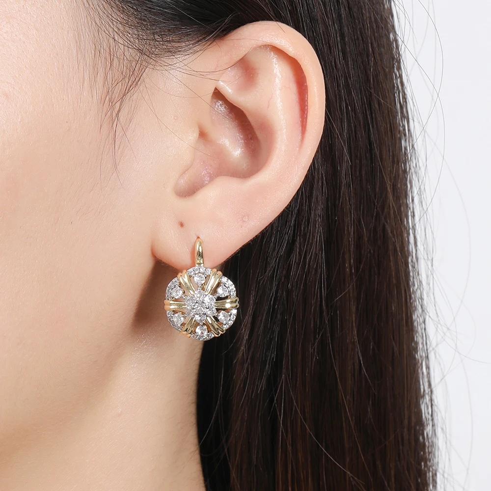 Zircon Inlaid Cross Design Earrings & Ring Set