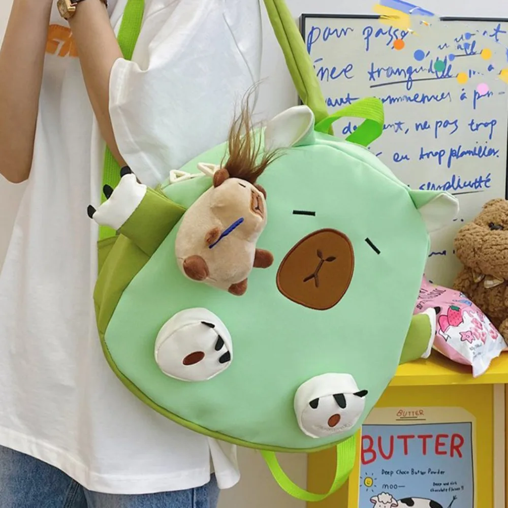 

Large Capacity Capybara Backpack 2024 Capybara Kawaii Handbag Book Bags Gift