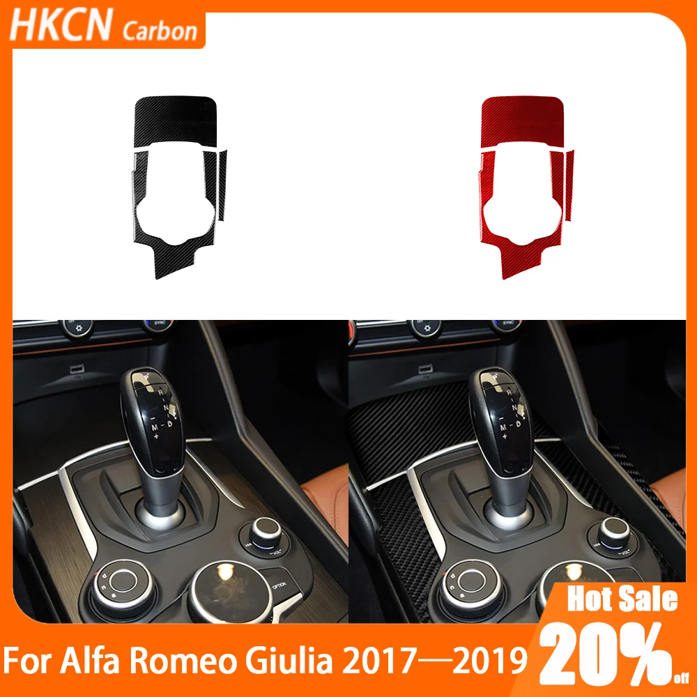 

Carbon Fiber Center Console Gear Shift Panel Car Accessory Interior Cover Trim Modified Sticker For Alfa Romeo Giulia 2017—2019