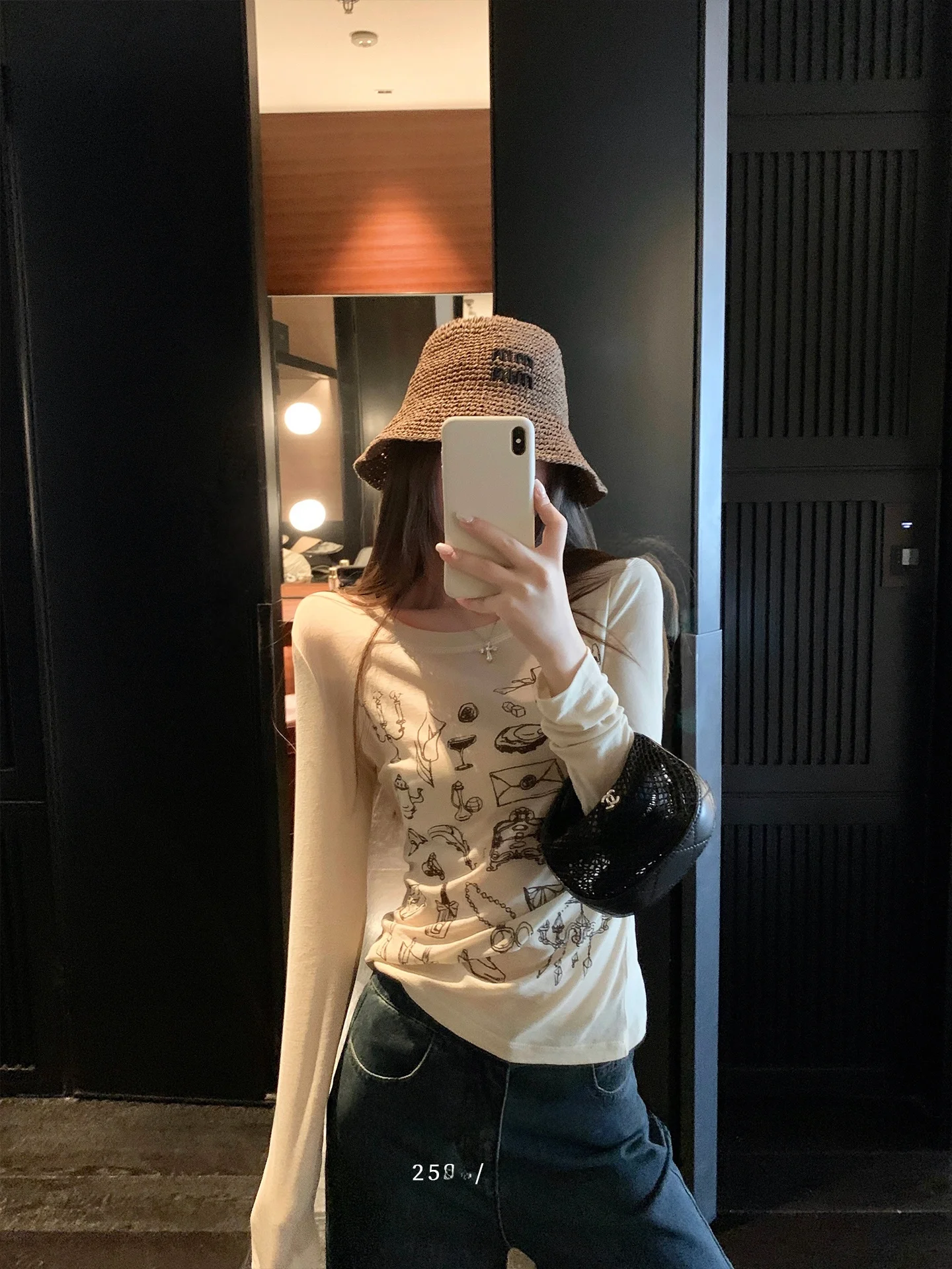 

Женская тонкая хлопковая футболка Bla Bean Humming High Twist с круглым вырезом и длинными рукавами, с защитой от солнца, с креативным принтом, для повседневной носки