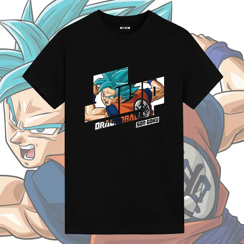 

Dragon Ball Joint T-shirt UTEE Genuine Authorized Super Saiyan Ultra-blue Short-sleeved Pure Cotton Trendy Brand Sun Wukong Top