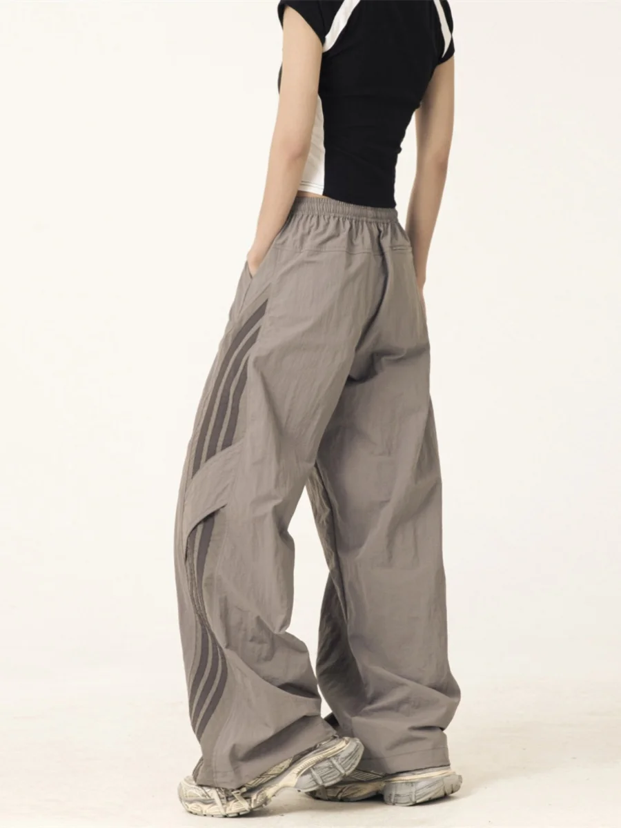 Street Sle Spor pantalons décontractés hommes femmes à la mode Hip Hop danse Qui sec jambe droite jambe large pantalon Long