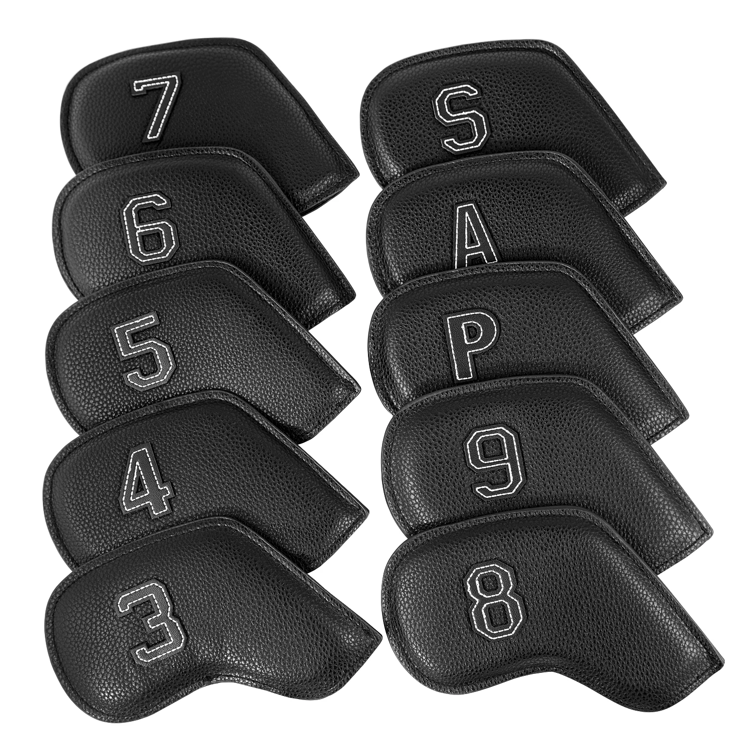 10pcs/set Golf Iron Headcover 3-9,P,S,A , Club Head Cover Embroidery Number Case Sport Golf Training Equipment Accessories