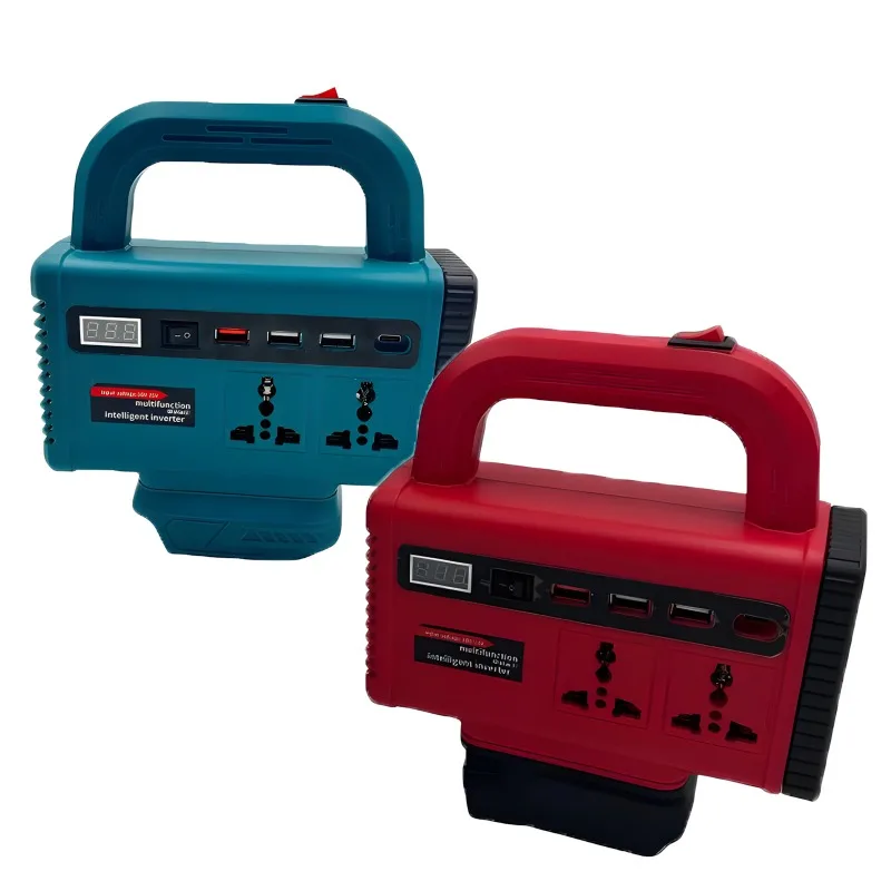 Portable Smart Multifunction LED Inverter Compatible with For Makita/Milwaukee 18V Lithium-Ion Batteries with USB Type-C Port