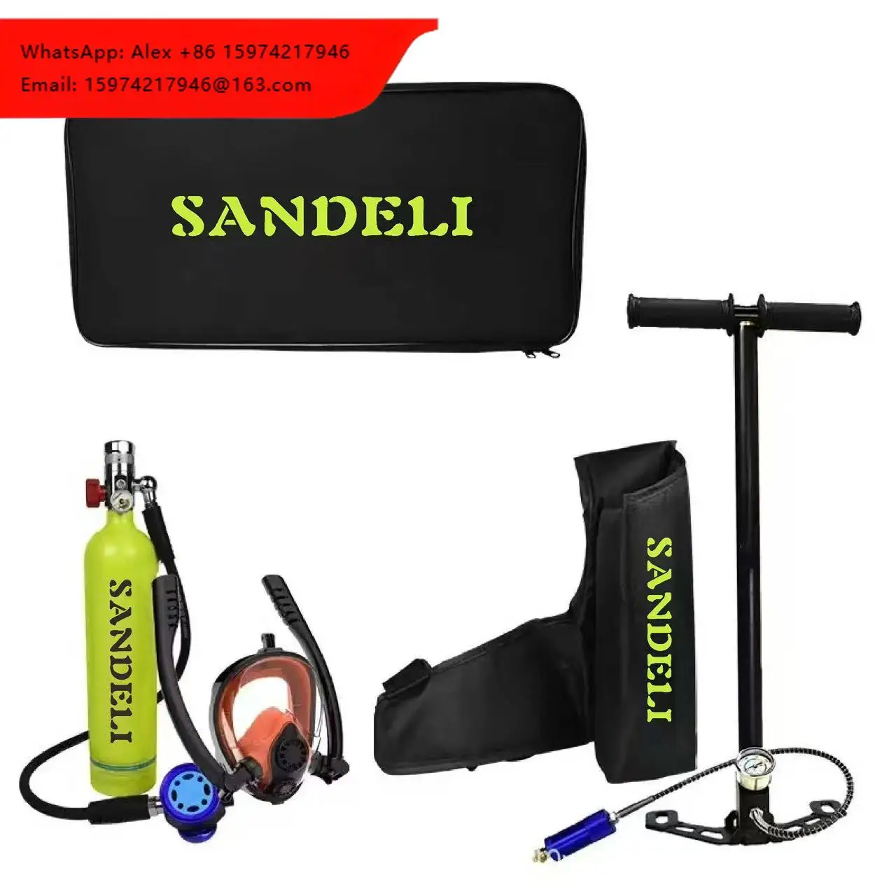 Hot Sale 1L High Pressure Aluminum Alloy Tech Diving Air Tank Underwater 10-20 Minutes Refillable Scuba Sub Tank