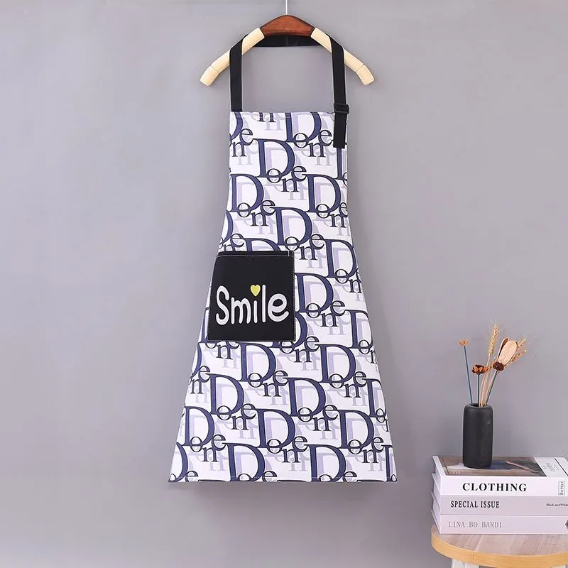 Cotton Kitchen Household Apron Oil-Proof Cute Heart Cooking Pocket Apron For Women Kitchen Waterproof Baking Clean Accessories