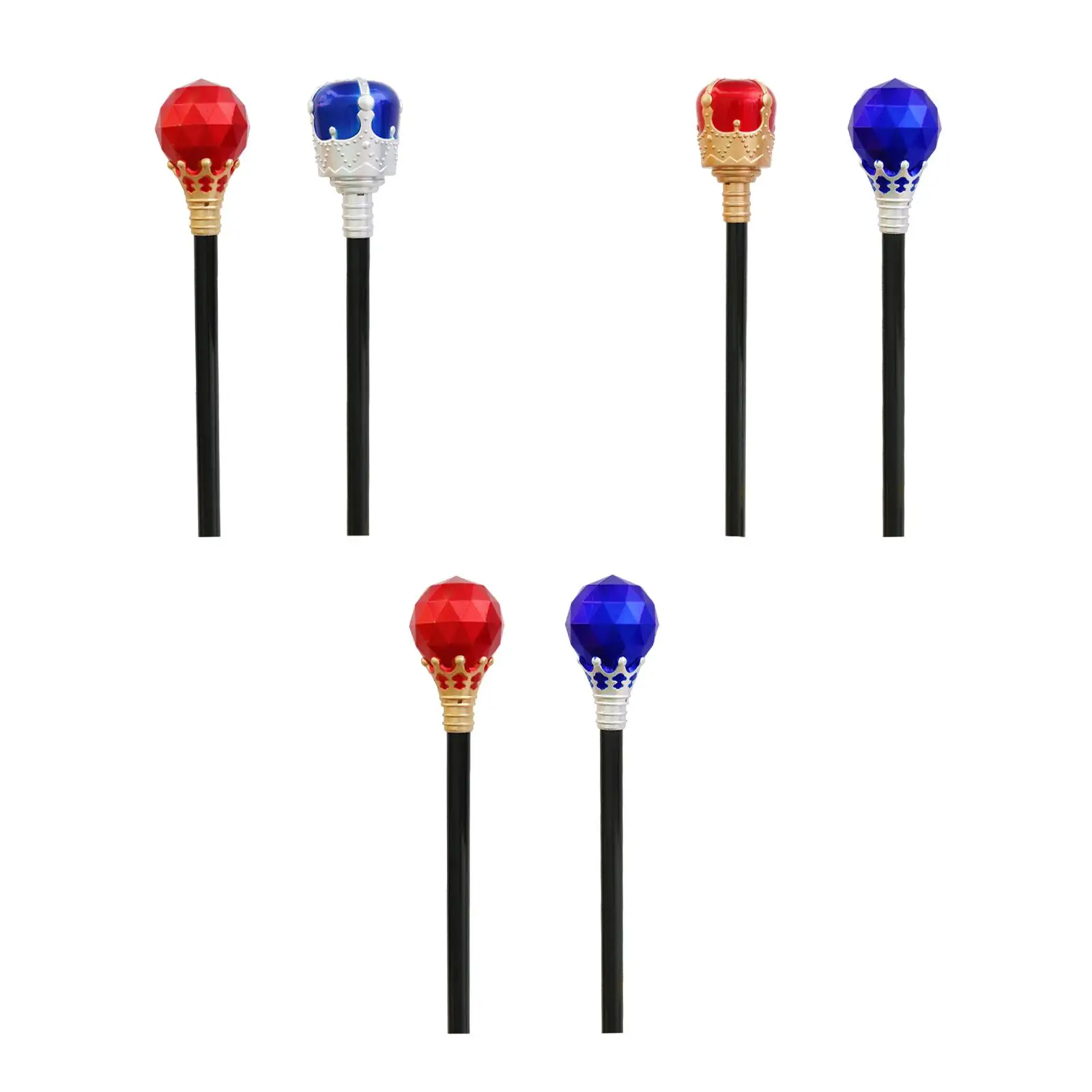 2-teiliges Halloween-King-Stöcke-Rollenspiel-Outfit, Zubehör, elegante Geburtstagsfeier, dekorativer Königszepter für Damen, Herren, Kinder