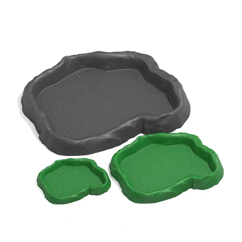 Turtle Water Tray Feeder Terrarium Bowl for Tortoise Lizard Gecko Pet Feeder Bowl for Turtle Scorpion Crab Food for Bearded