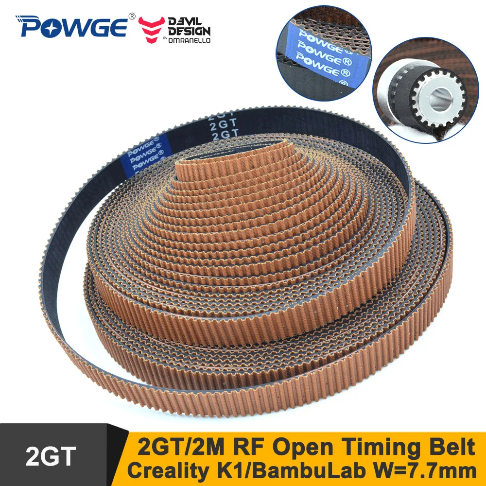 POWGE LL 2GT 2M RF Open Synchronous Belt W=7.7mm LL-GT2 Low Dust Vibration By Omranello D3vil Design For Creality K1& BambuLab