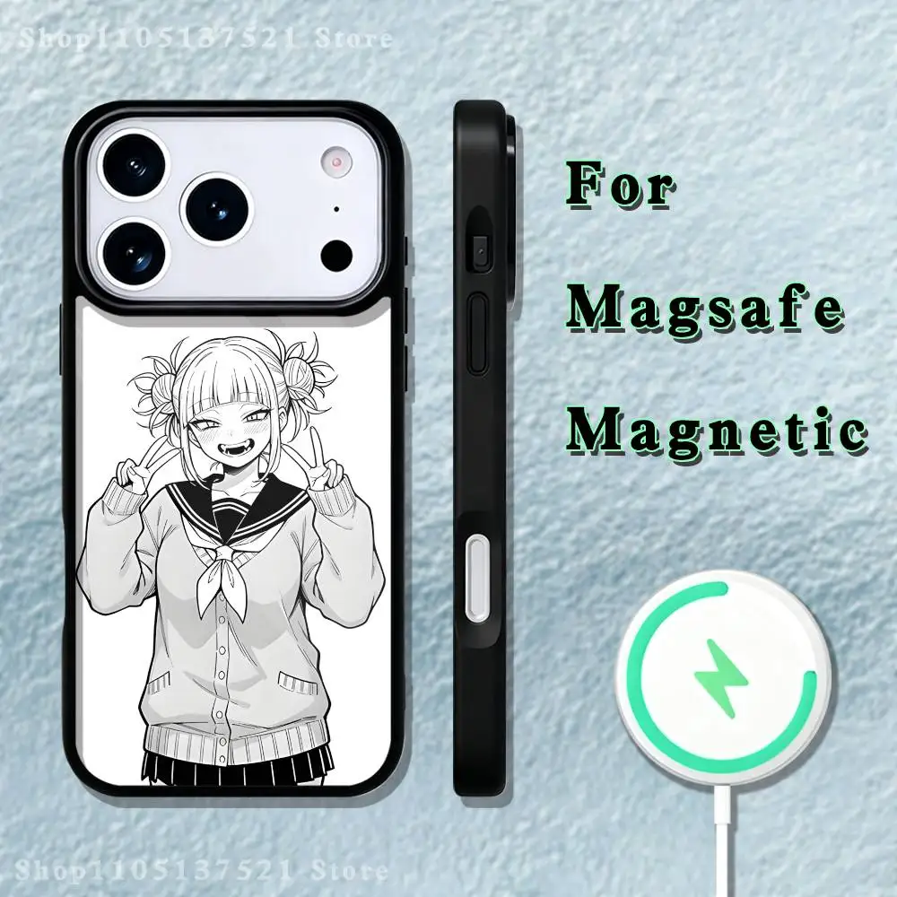 Custodia per telefono Toga Himiko My Hero Academia iPhone 17,16,15,14,13,12,11,Pro,Max,Plus,Mini,SE4,E Ricarica wireless magnetica Magsafe