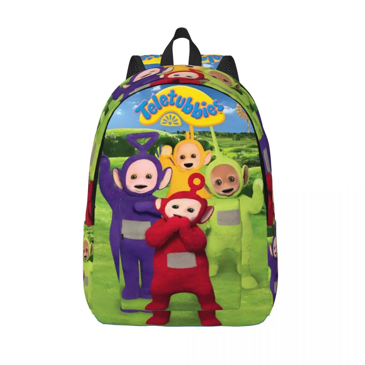 The-Teletubbies Tinky Winky Laa-Laa Cool Backpack Outdoor Student Hiking Travel Cartoon Daypack for Men Women Laptop Canvas Bags