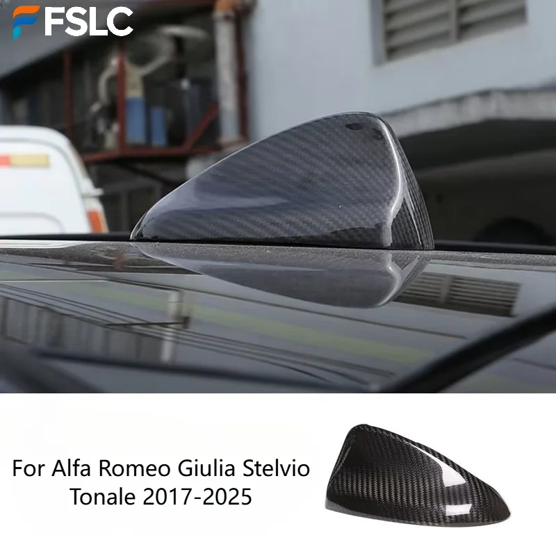 for-2017-2025-alfa-romeo-giulia-stelvio-tonale-real-carbon-fiber-shark-fin-antenna-cover-exterior-decor-accessories