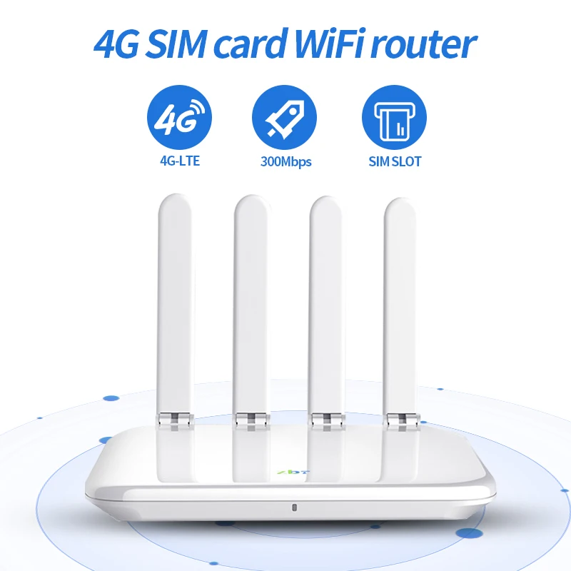 4G Routeur 300Mbps Modem WiFi Routeur 4g EC200AEUHA epiCard 2 * LAN Wifi Amplificateur de signal externe WE2805-C d\'antenne à gain élevé