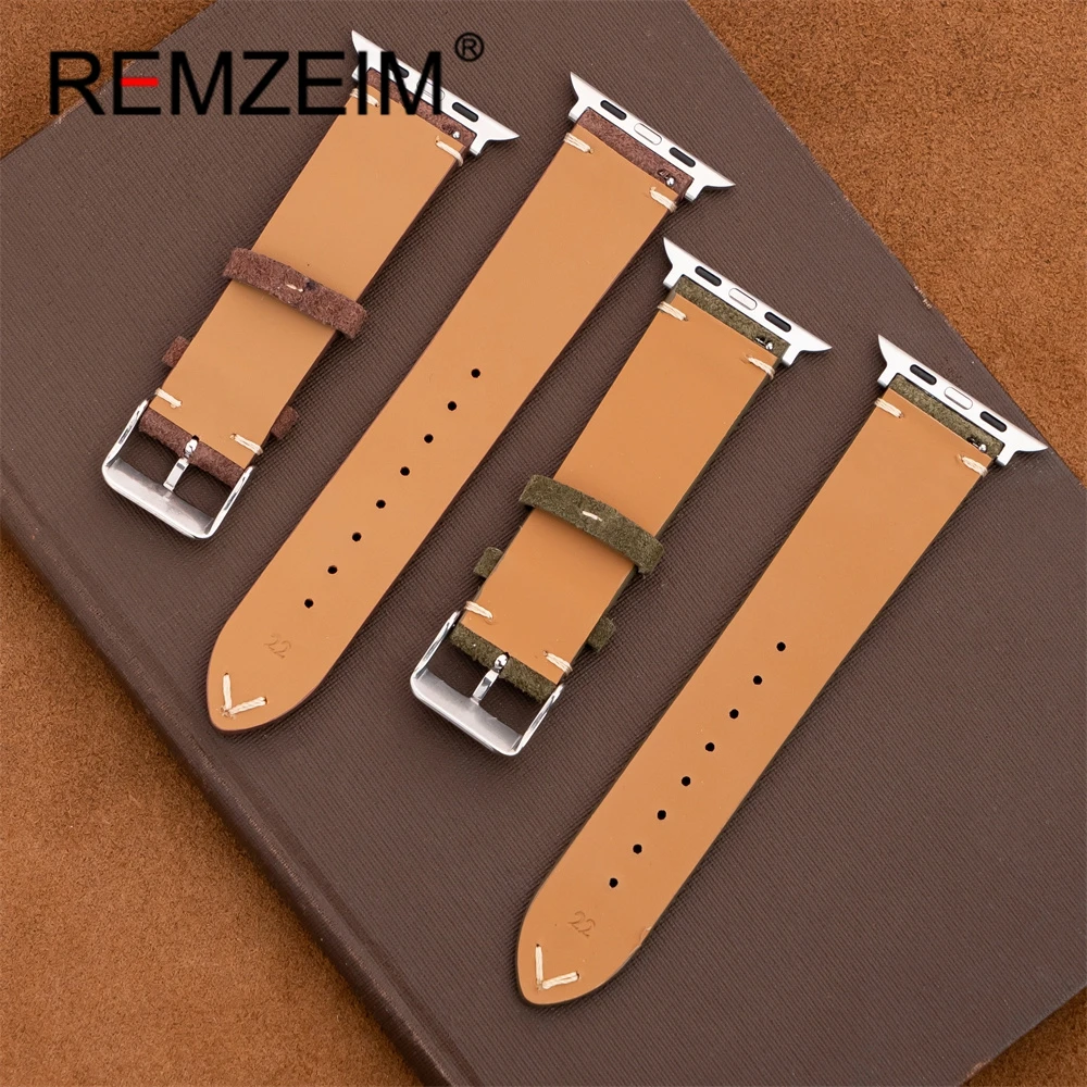 الراقية الجلد المدبوغ حزام ل سوار ساعة يد آبل 46 مللي متر 45 مللي متر 44 مللي متر 42 مللي متر 38 مللي متر 40 مللي متر 41 مللي متر 49 مللي متر Ultra2 معصمه ل Iwatch 1-10 SE