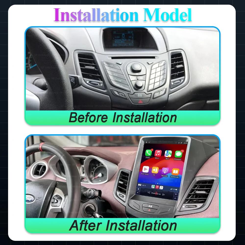 Android 16 For Ford Fiesta Mk 7 2008-2019 Car Radio Multimedia Video Player Navigation Stereo Wireless Carplay 2din Rds 5g Wifi