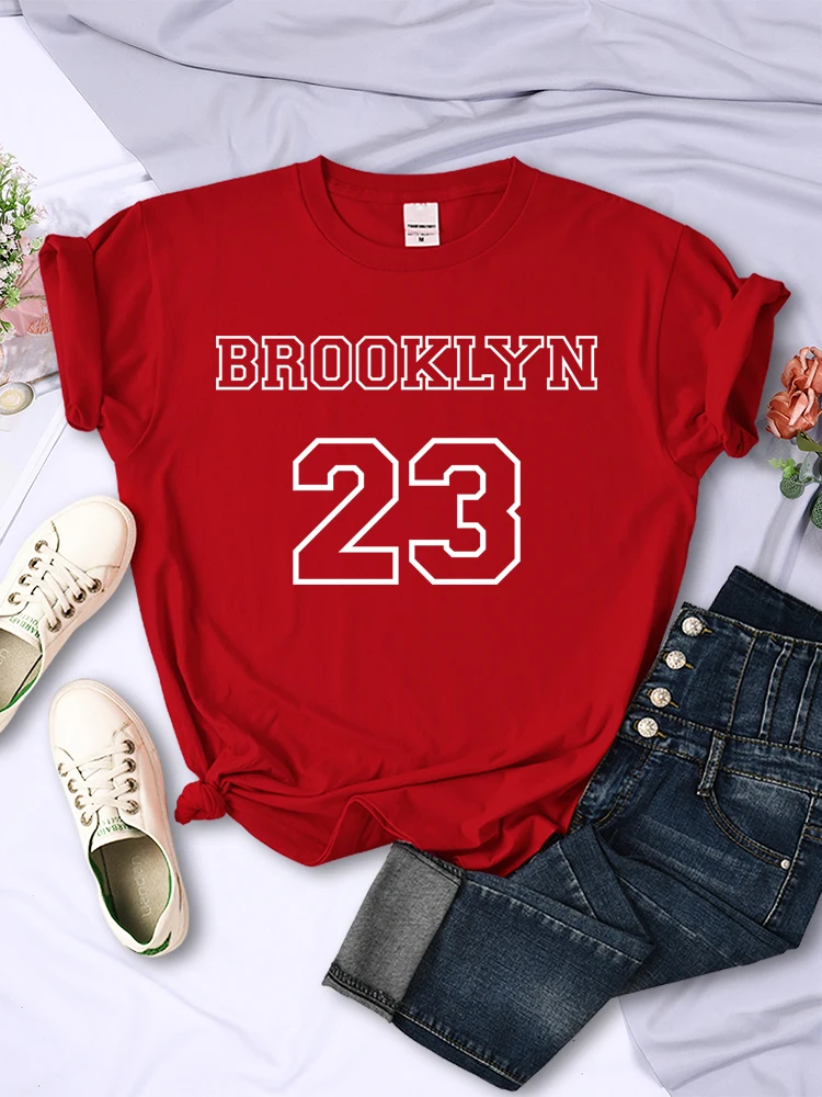 Brooklyn 23 Usa City Street Letter Cute Women T Shirt Hip Hop Casual Short Sleeve Street Luxury Tee Shirt Korean Fashion Tshirt