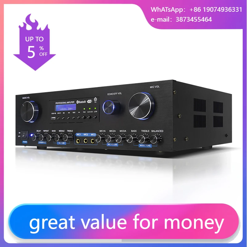 

Dsp Digital Audio Processor Built In 150W/250W/350/450W Power Amplifier Karaoke Effects Powered Audio Processor
