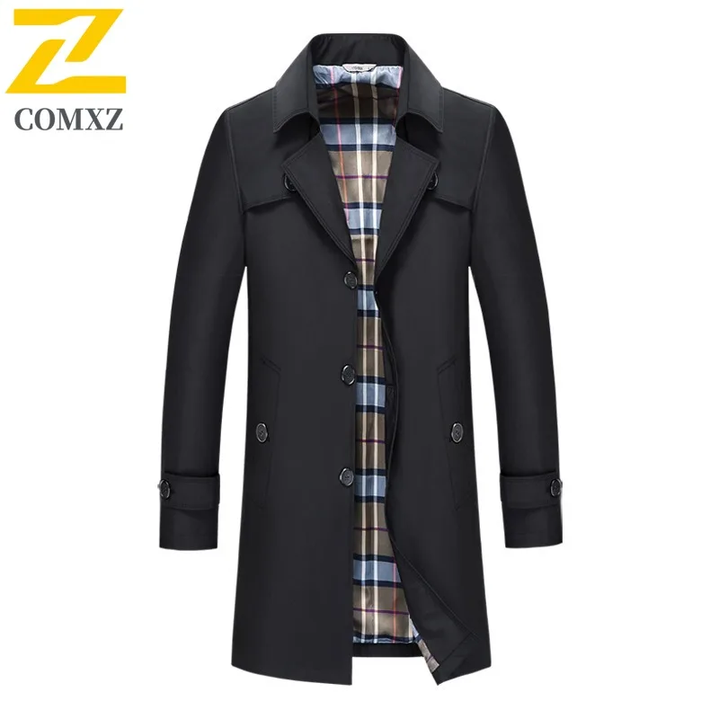 COMXZ ​Men Casual Sports Windbreaker Loose Fit MidLength Coat Autumn Winter Fleece Lined Thickened Outerwear Warm Thick Jacket ​