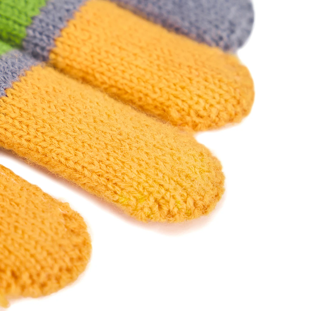 Rękawiczki dziergane w paski pomarańczowo-zielone do cosplayu z filmu Inna matka, akcesoria na Halloween