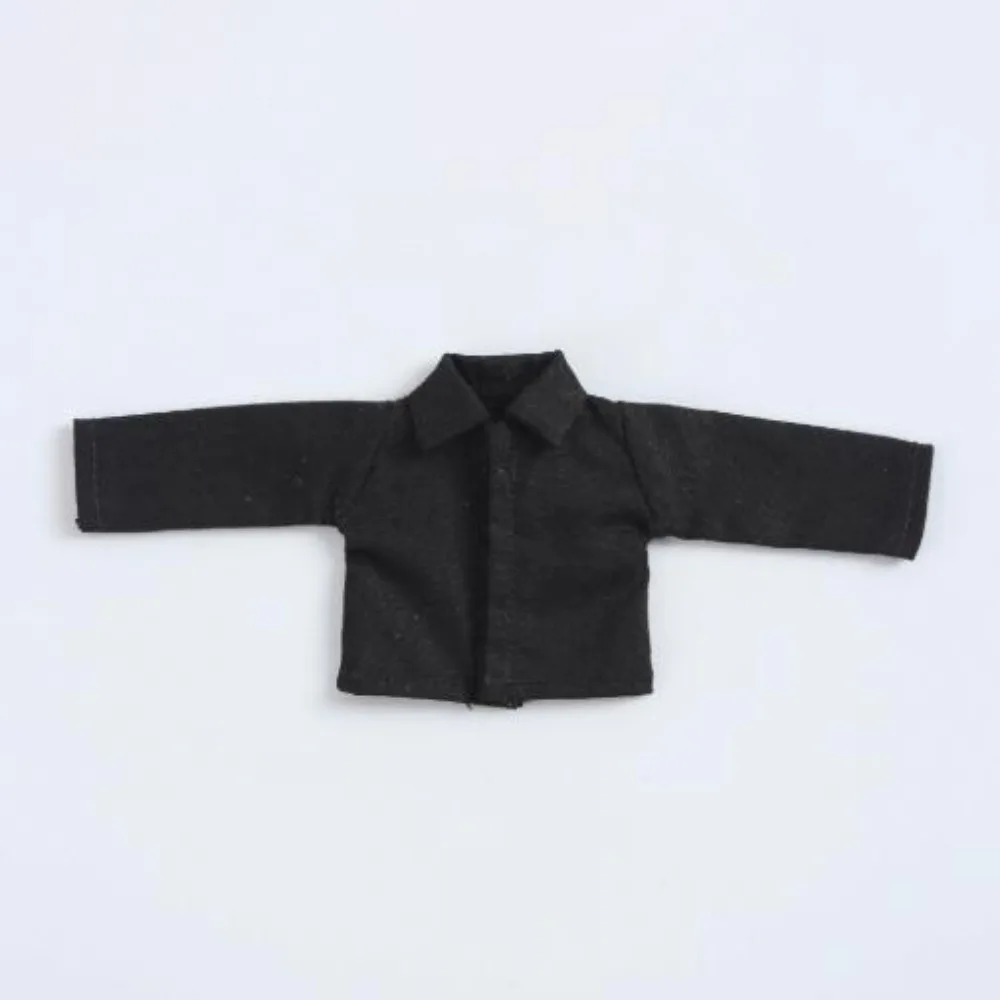 

New Black/White 1/12 Scale Casual Shirt Loose Cute Long Sleeved Shirt Fashion Doll Clothes Tops for 6'' Figure Doll