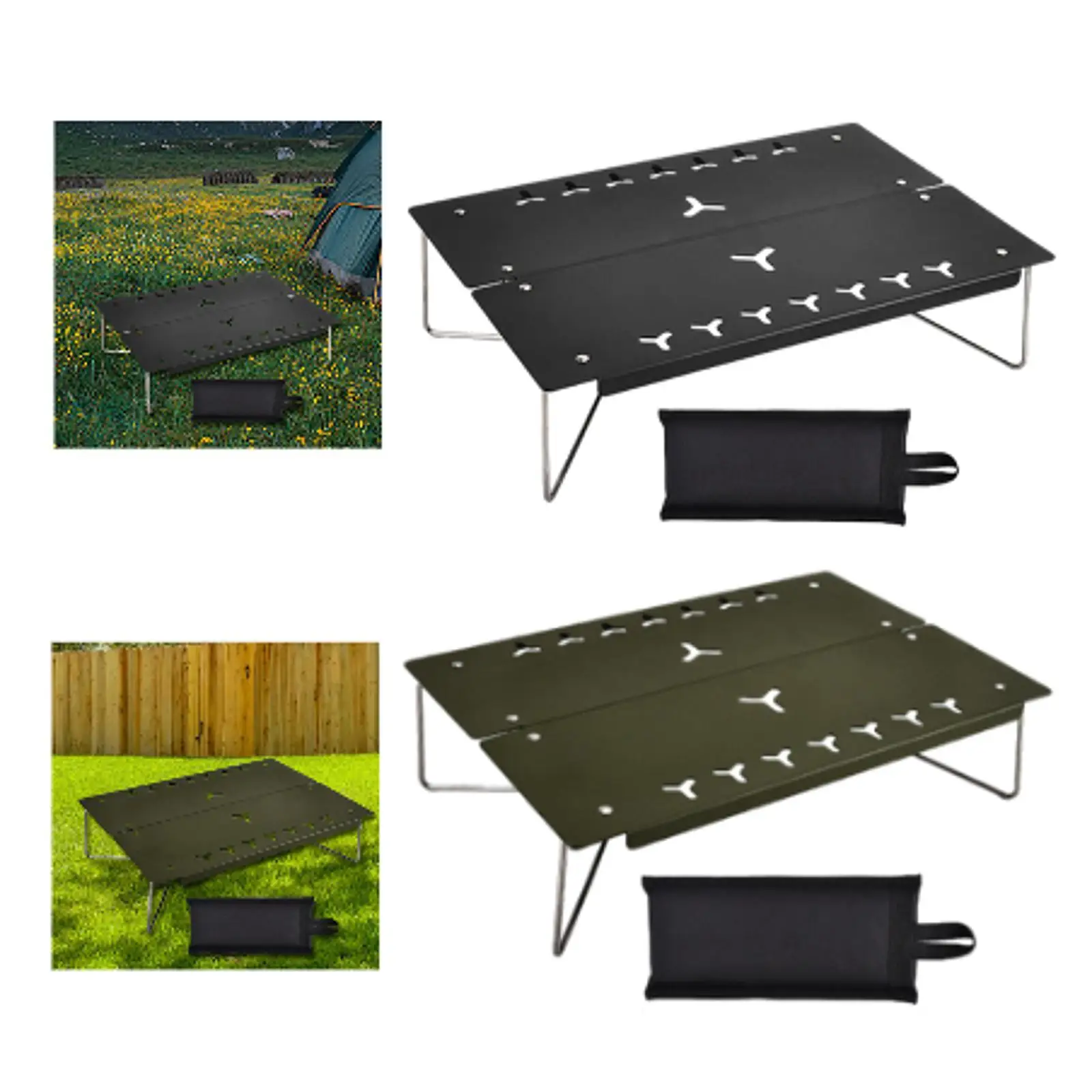 Camping Folding Table Versatile Aluminum Alloy Camping Desk Beach Table Foldable Table for BBQ Backpacking Hiking Garden Yard