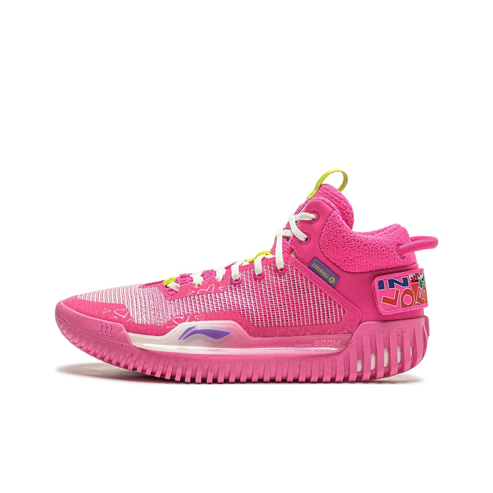 Li Ning Badfive 3 Synthetic Leather Cushioning Slip Resistant Low top Basketball Shoes Men's Pink ABFT015-9