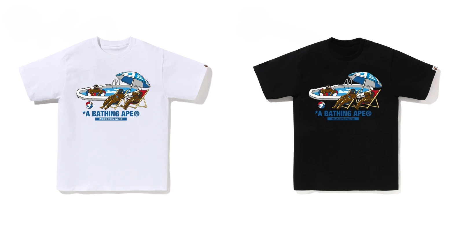 BAPE  Pool Person  Trend Brand Short Sleeve T-shirt Cotton Both Men and Women Are Suitable